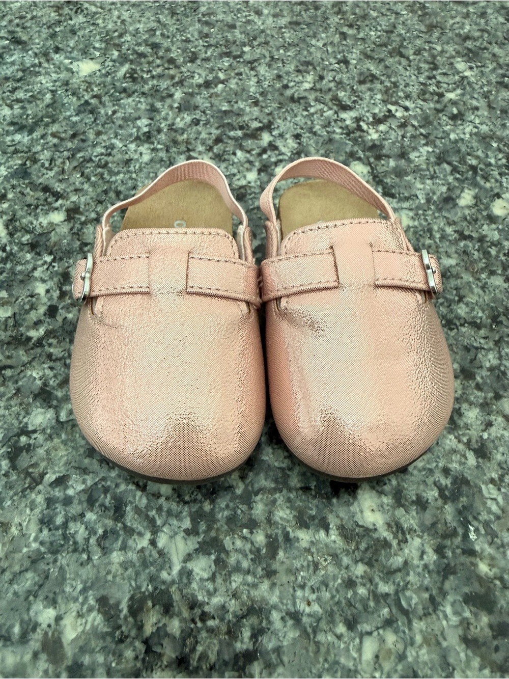 Baby Girl Metallic Pink Slip-On shoes - size 12-18M